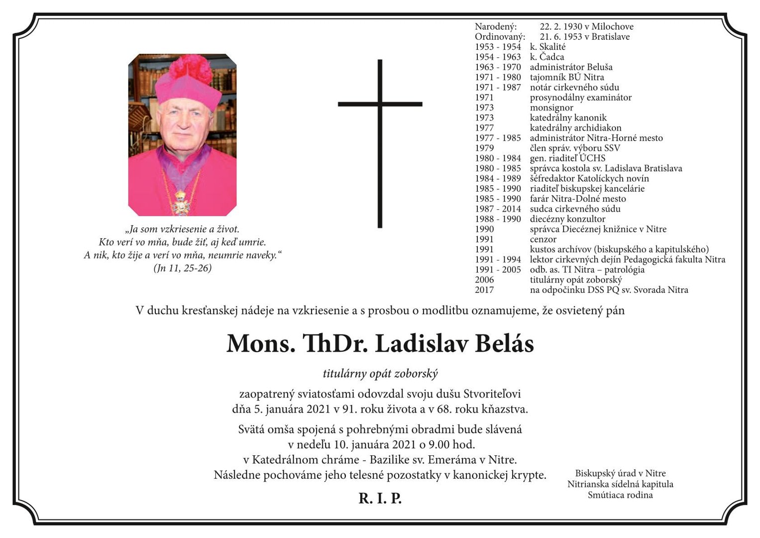 parte Mons. ThDr. Ladislav Belás